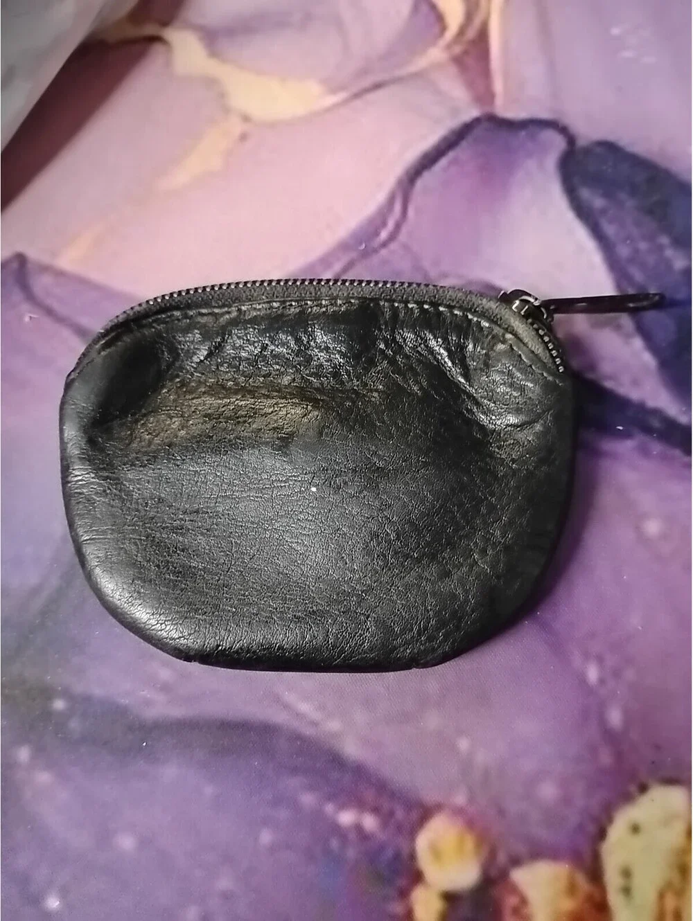 Brighton Small Black and Brown Croc Embossed Leather Coin  Purse Silver Heart